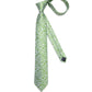 Green Leaves In White Silk Tie Set