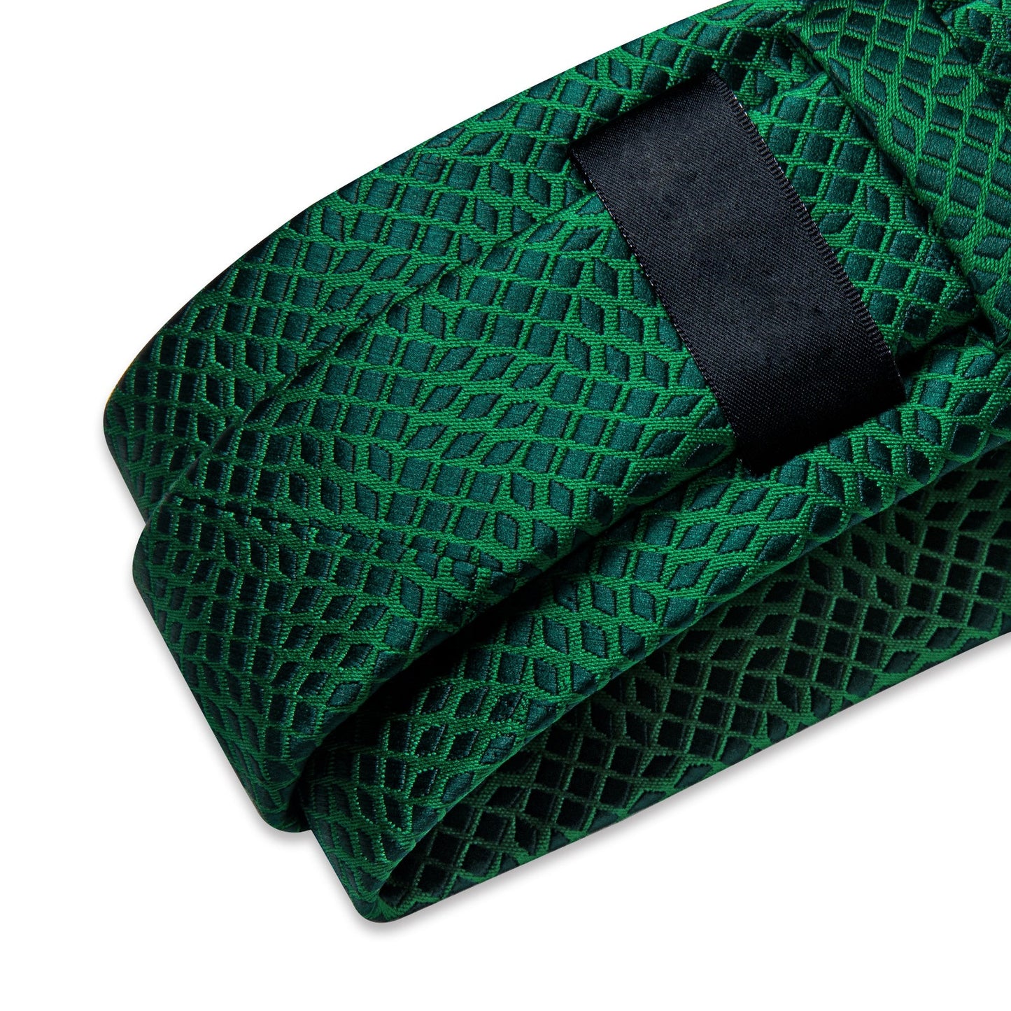 Emerald Green Diamond Shape Silk Tie Set