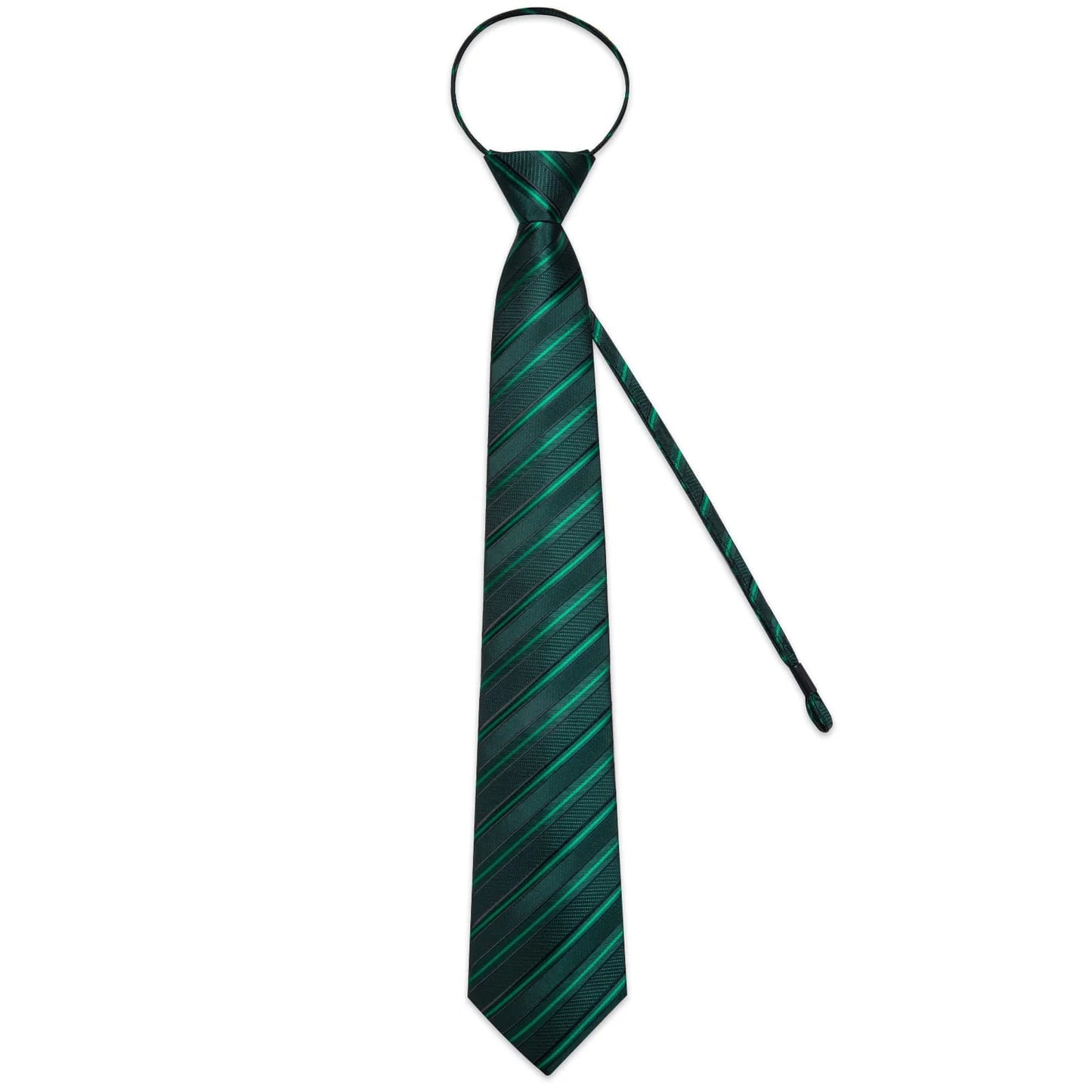 Premium Green Lines Silk Tie Set