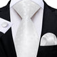 White Tiny Squares Silk Tie Set