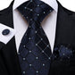 Dark Blue with White Dots Silk Tie Set