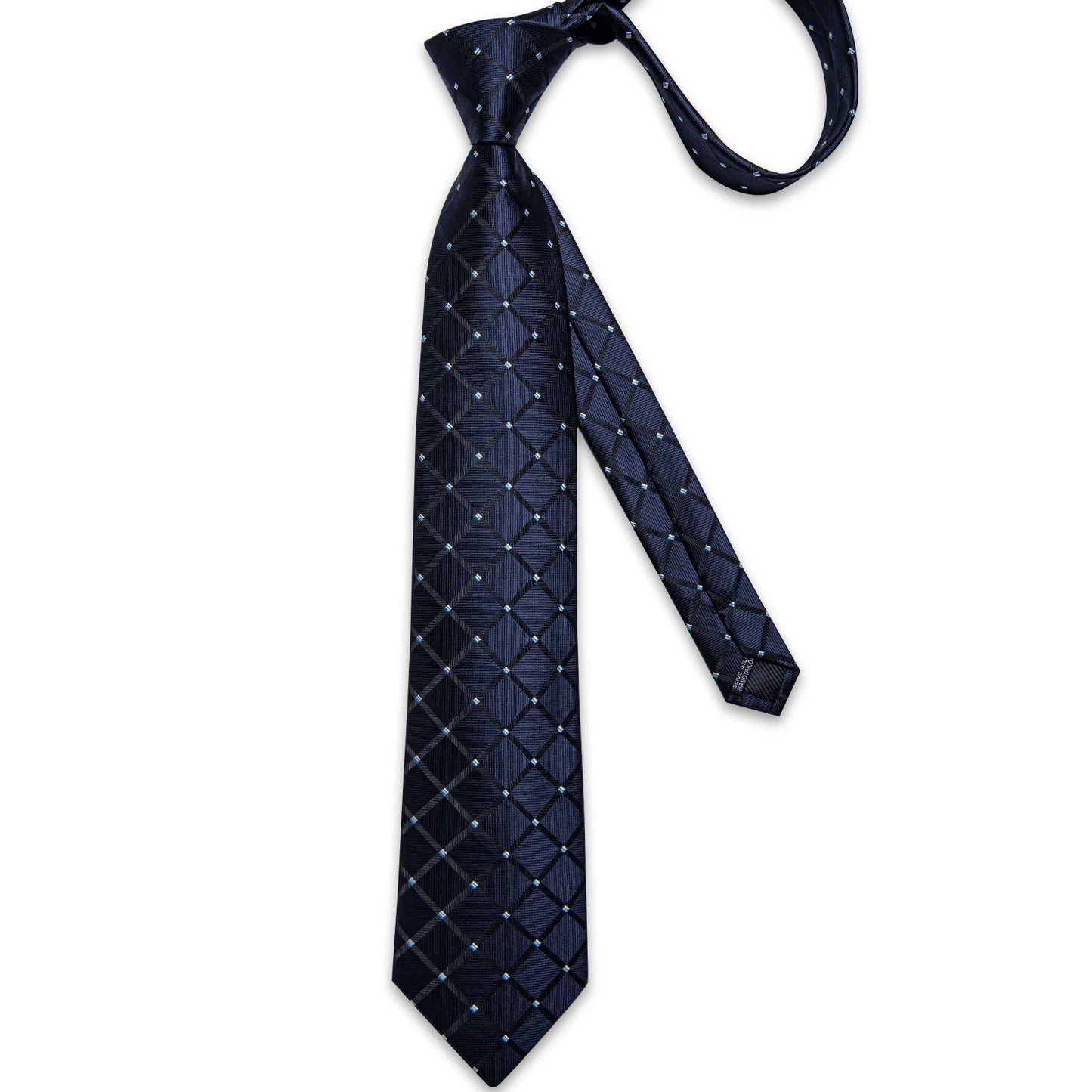 Dark Blue with White Dots Silk Tie Set