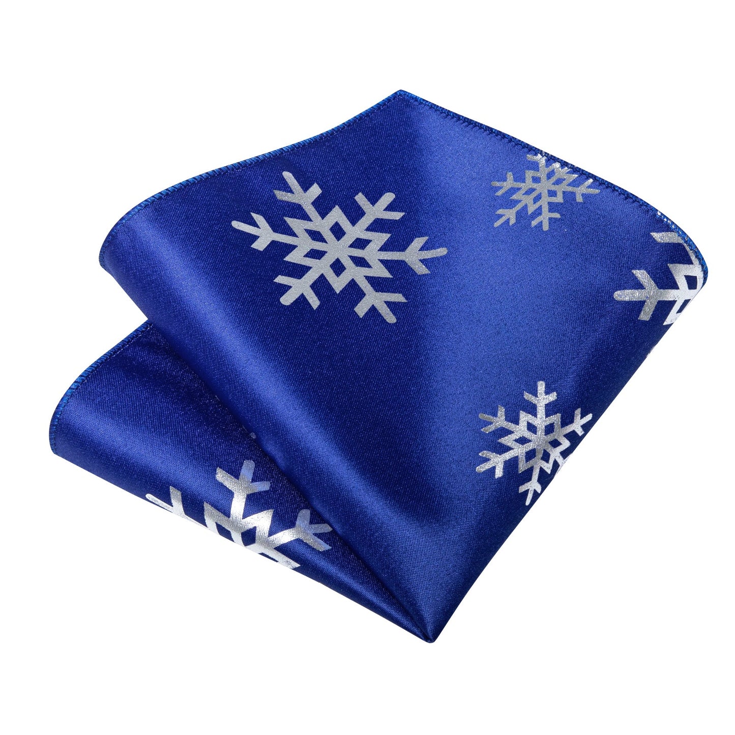 Snowflakes In Blue Silk Tie Set