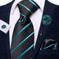 Luxury Blue Lines Silk Tie Set