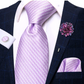 Luxury Purple Lines Silk Tie Set