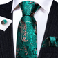 Luxury Green Leaves Silk Tie Set