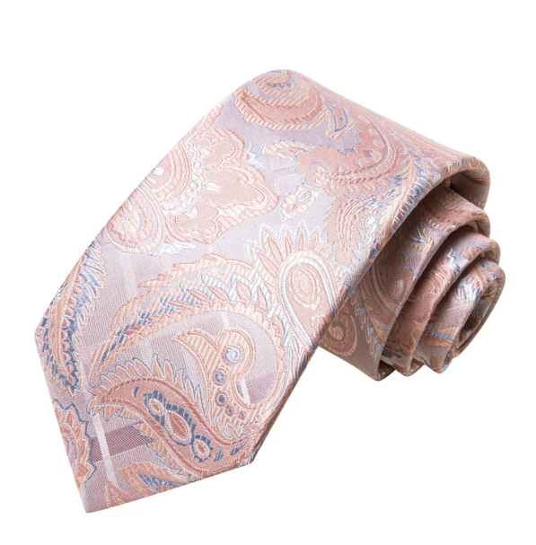 Pink and Sky Blue Paisley XL Tie Set