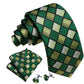 Premium Green Plaid Silk Tie Set