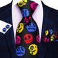 Halloween Skull In Black Necktie Set