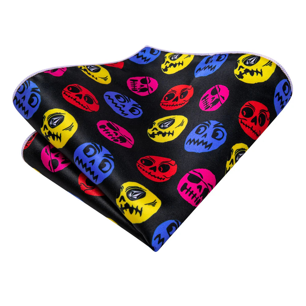 Halloween Skull In Black Necktie Set