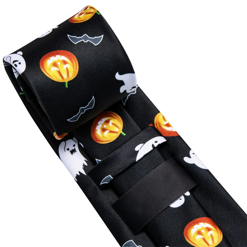 Halloween Tie Set with Ghost and Jack -O'- Lantern Design