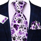 Skull and Music Notes In Purple Tie Set