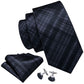 Black Plaid Silk Tie Set - Masculine Clothes