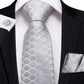 Silver Fish Scales Silk Tie Set - Masculine Clothes