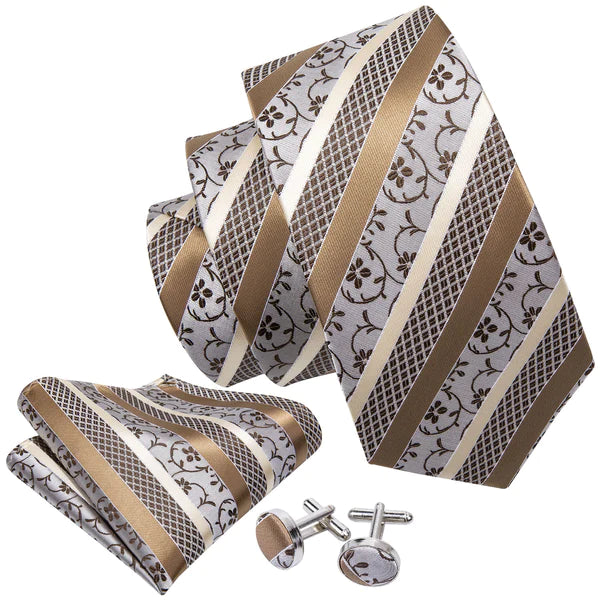 Beautiful Stripes XL Tie Pocket Square and Cufflinks