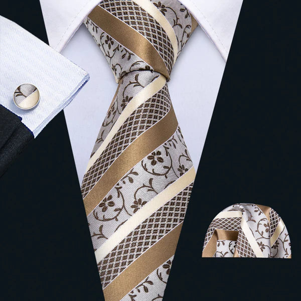 Beautiful Stripes XL Tie Pocket Square and Cufflinks