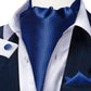 Luxury Blue Snake Skin Ascot, Pocket Square and Cufflinks With Lapel Pin - Masculine Clothes