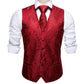 Beautiful Red Silk Vest Set