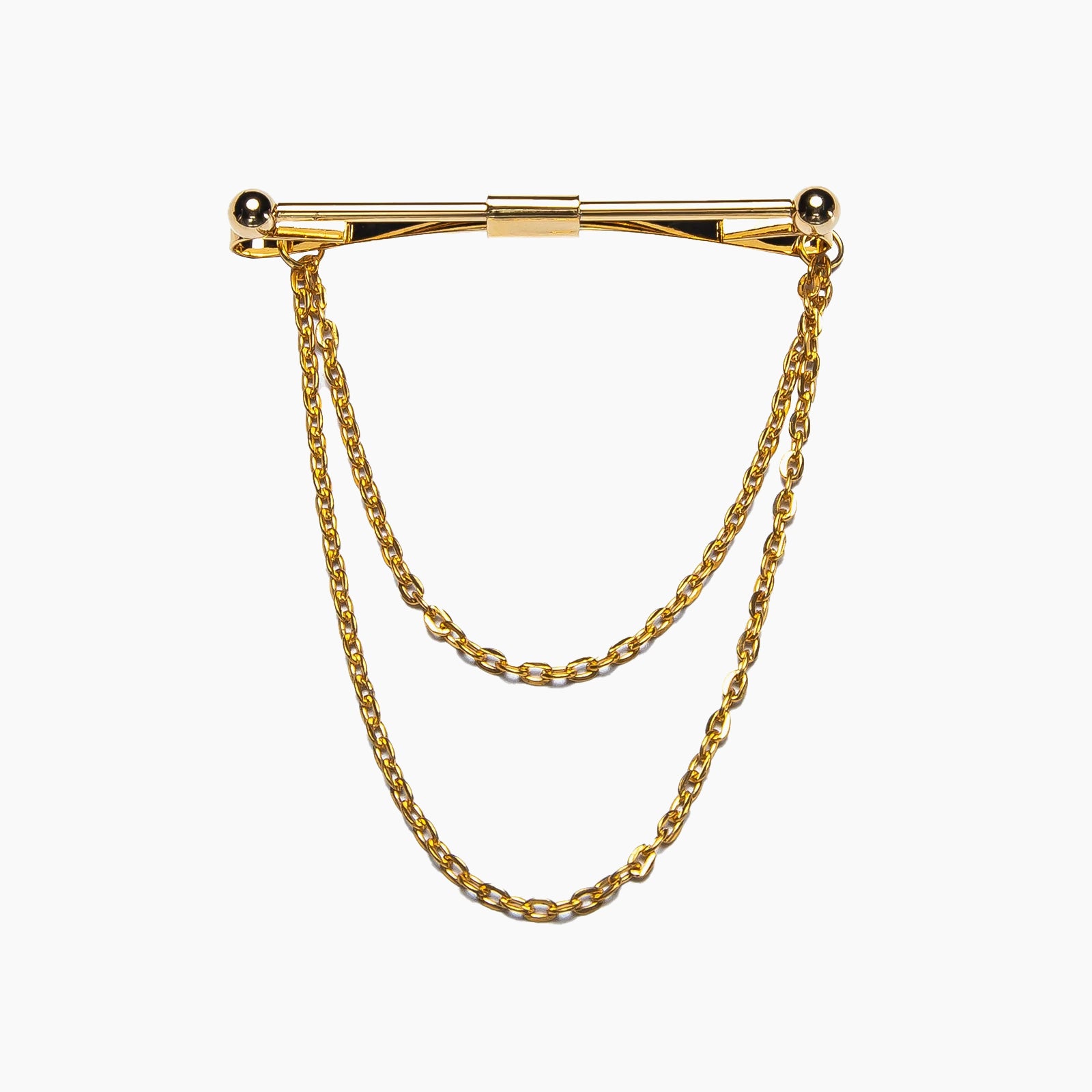 MC Gold Chain Collar Pin - Masculine Clothes