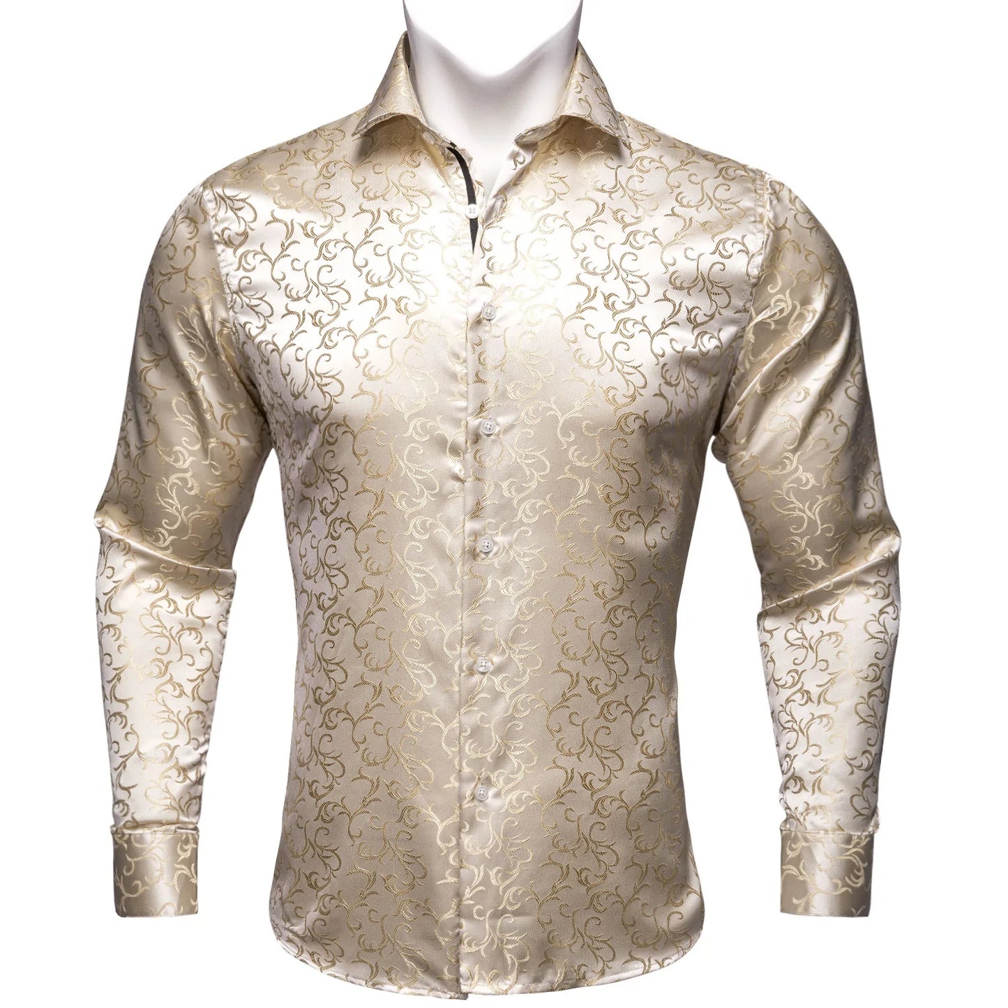 Champagne Floral Silk Shirt