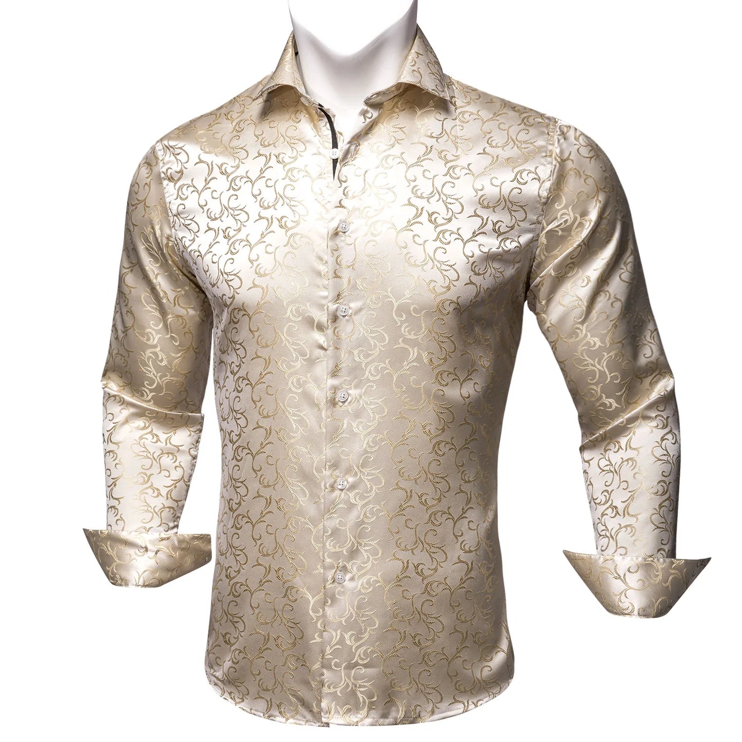 Champagne Floral Silk Shirt