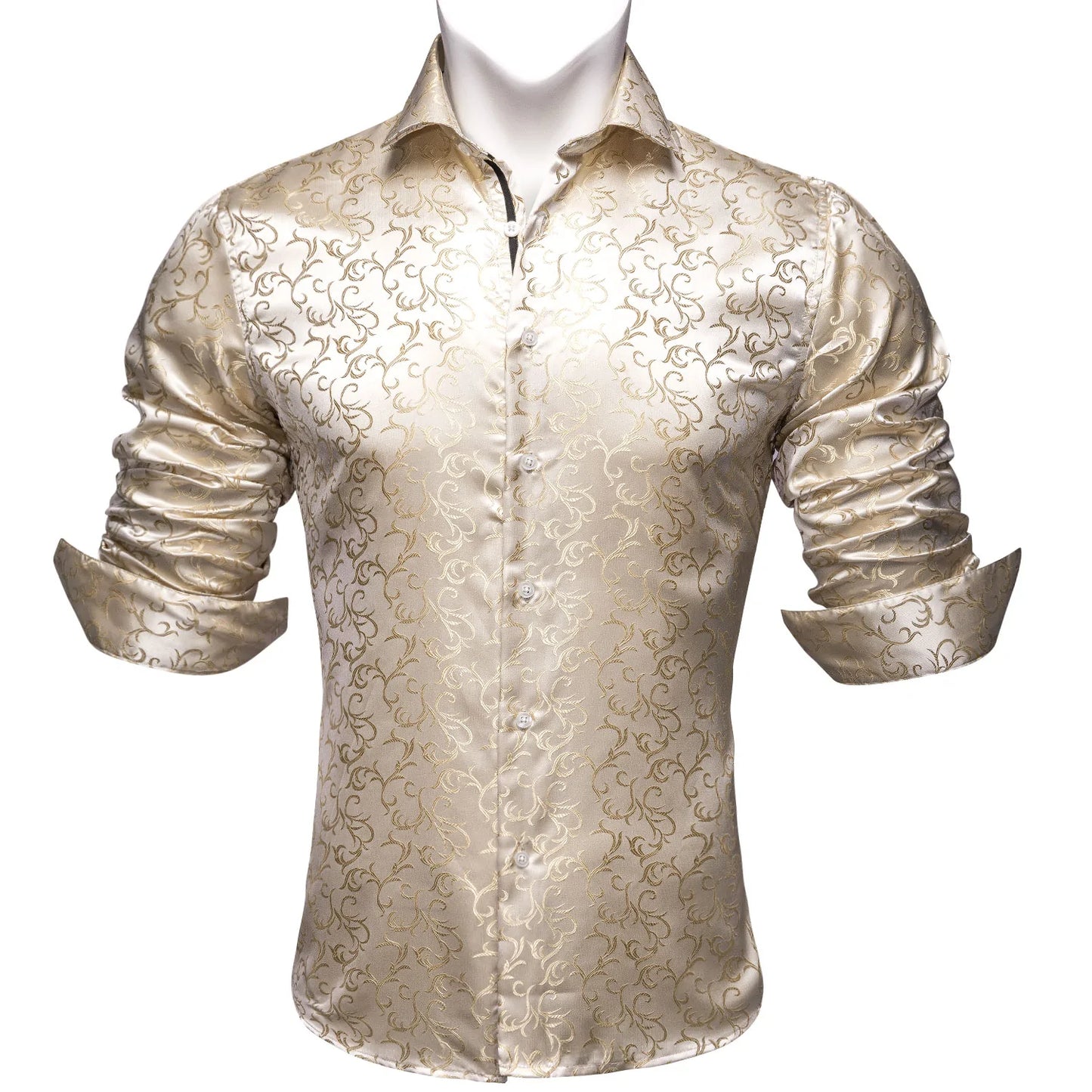 Champagne Floral Silk Shirt