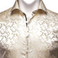 Champagne Floral Silk Shirt - Masculine Clothes