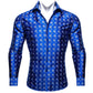 Snowflakes In Blue Silk Shirt