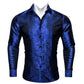 Luxury Blue Floral Silk Shirt - Masculine Clothes