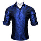 Luxury Blue Floral Silk Shirt - Masculine Clothes