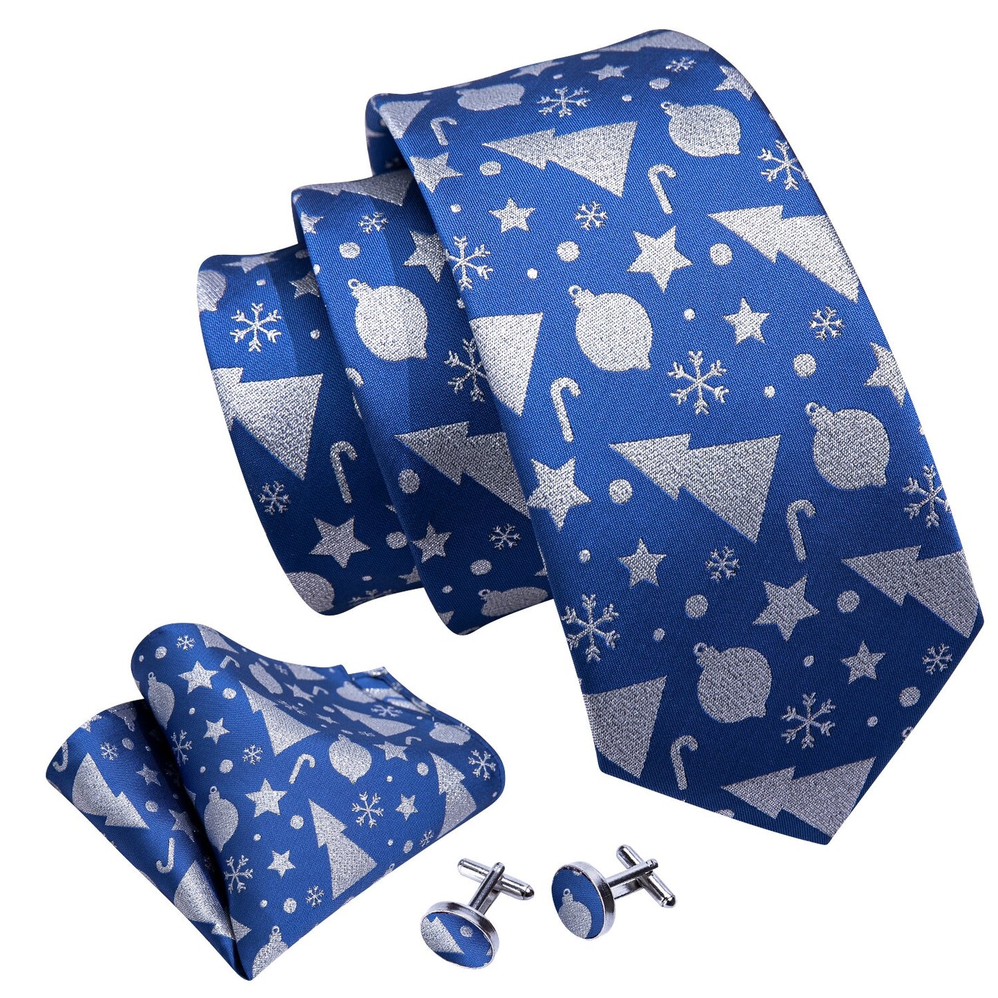 Christmas Decors In Blue Tie Set