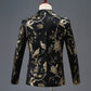 Gold, Blue, Red and Green Leaves Tuxedo Jacket - Masculine Clothes