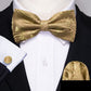 Gold Floral Silk Vest Set with Bowtie - Masculine Clothes