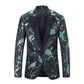 Gold, Blue, Red and Green Leaves Tuxedo Jacket - Masculine Clothes