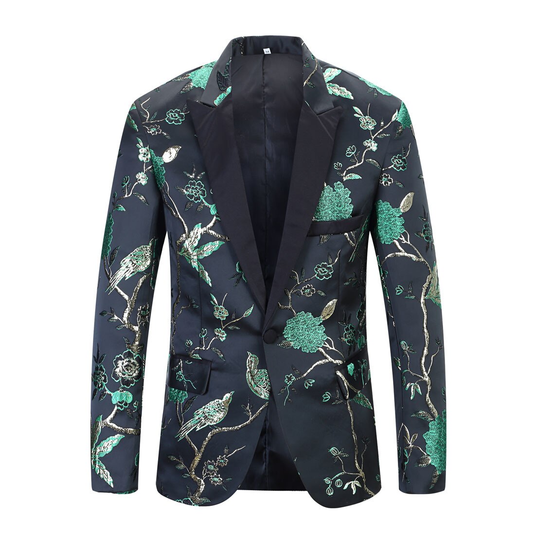 Gold, Blue, Red and Green Leaves Tuxedo Jacket