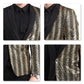 Black with Gold Sequin Tuxedo Jacket