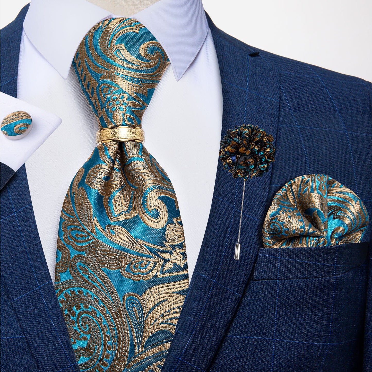 Tie Set with Tie Ring and Brooch