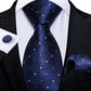 Polkadots In Navy Blue Silk Tie Set - Masculine Clothes