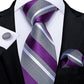 Lilac Stripes Silk Tie Set - Masculine Clothes