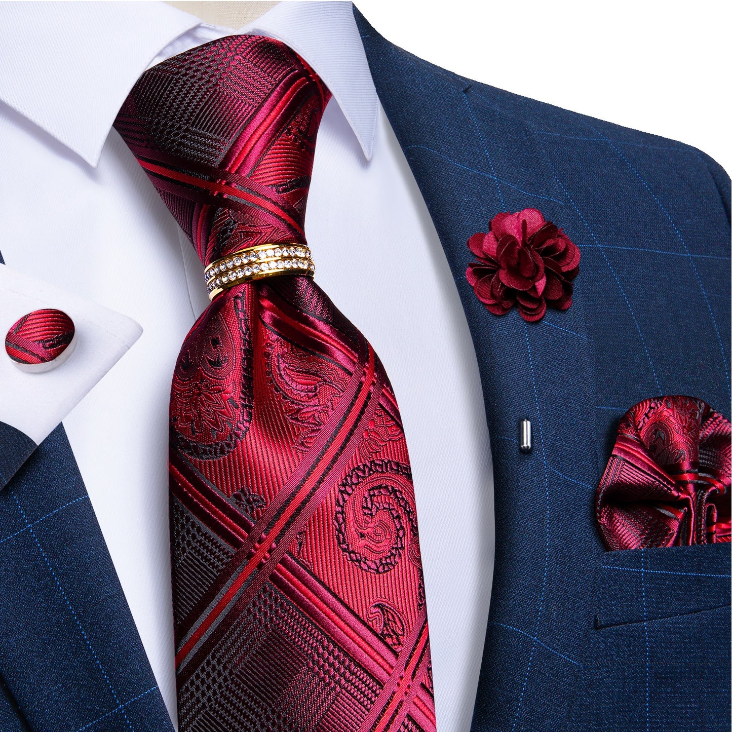 Tie Set with Tie Ring and Brooch