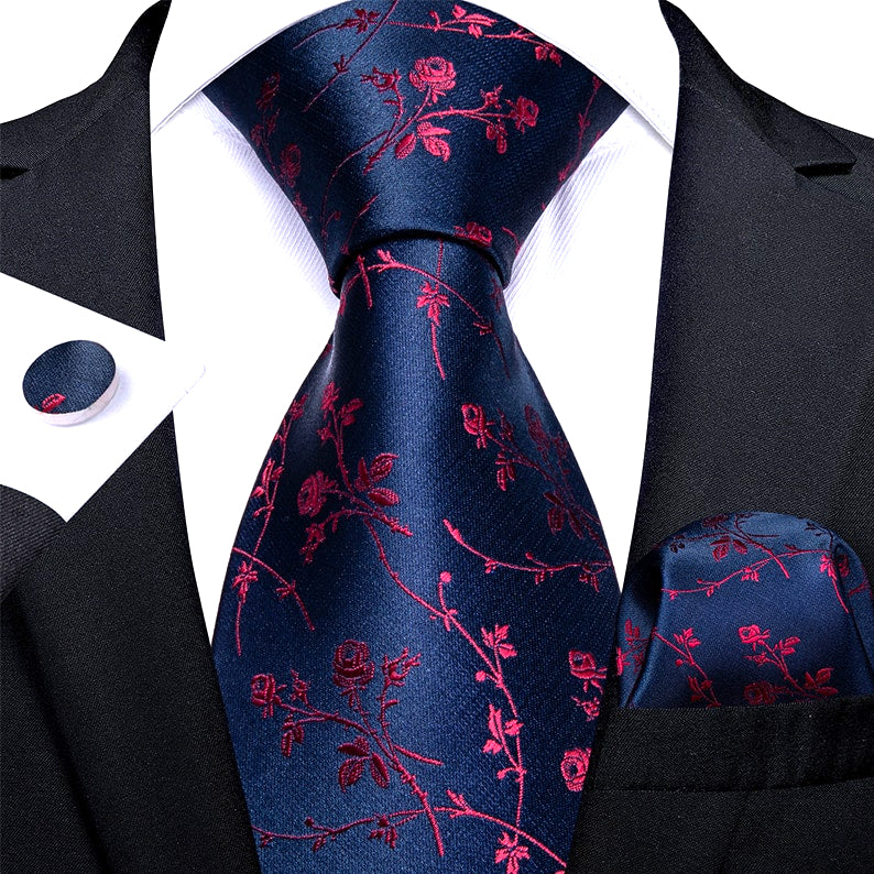 Red Leaves In Blue Tie Set