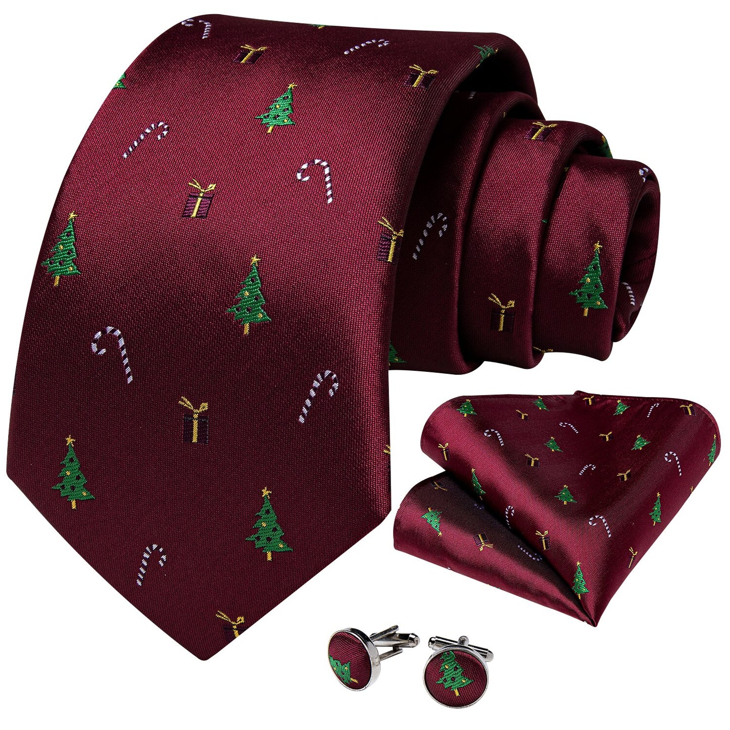 Xmas Tree and Candy Cane Tie Set