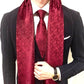 Burgundy Floral Paisley Silk Scarf and Tie - Masculine Clothes