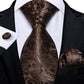 Chocolate Leaves Silk Tie Set - Masculine Clothes
