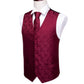 Burgundy Floral Silk Vest Set - Masculine Clothes
