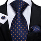 Golden Brown Polkadots In Blue Tie Set - Masculine Clothes