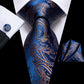 Luxury Gold Floral In Navy Blue Paisley Tie Set - Masculine Clothes