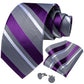 Lilac Stripes Silk Tie Set - Masculine Clothes