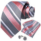 Pink Stripes Silk Tie Set - Masculine Clothes