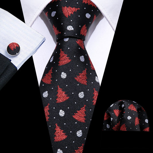 Red Xmas Tree In Black Tie Set